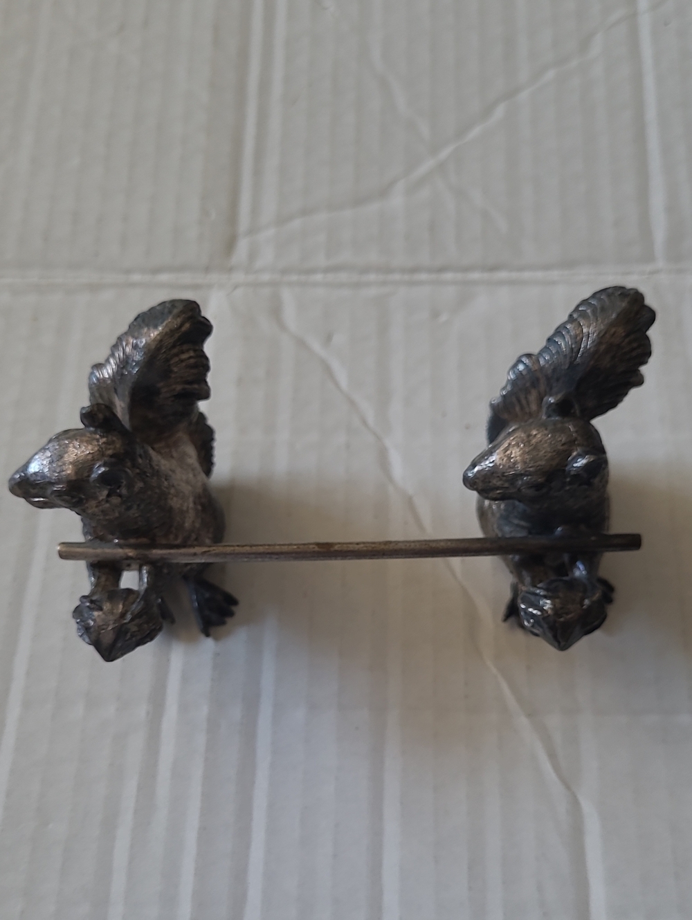 Pair of Vintage Squirrel Silver Plated Knife Rests
